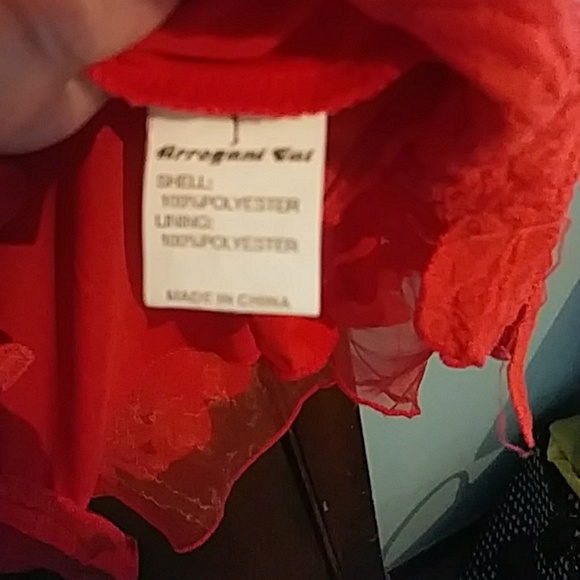 Arrogant Cat Red Dress Size 12/L - Picture 8 of 8